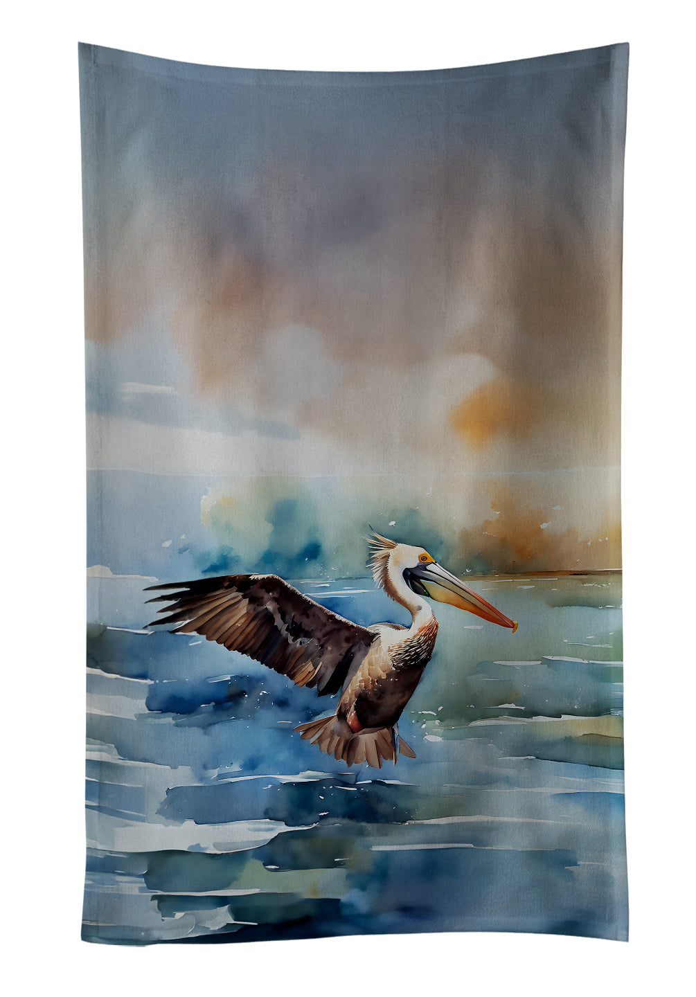 Pelican Kitchen Towel Velour Plush Front and Cotton Loop Back Machine Washable