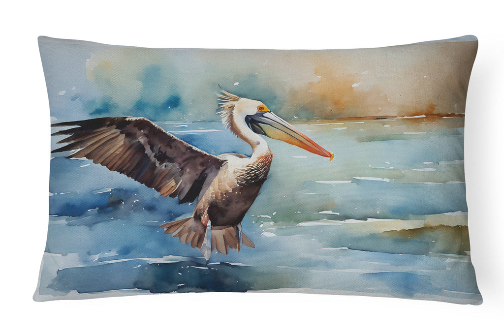 Pelican Decorative Throw Pillow 12x16 Indoor Outdoor Accent Cushion, Fabric Cover with Insert for Sofa, Bed, Porch & Living Room
