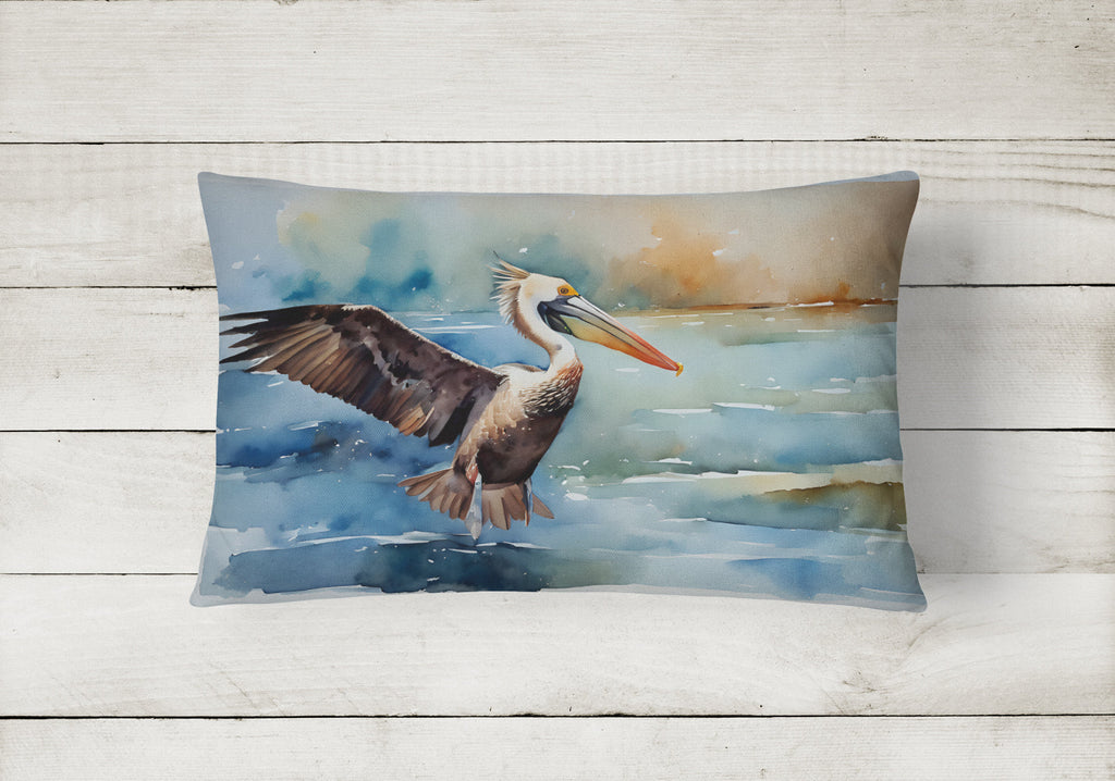 Pelican Decorative Throw Pillow 12x16 Indoor Outdoor Accent Cushion, Fabric Cover with Insert for Sofa, Bed, Porch & Living Room