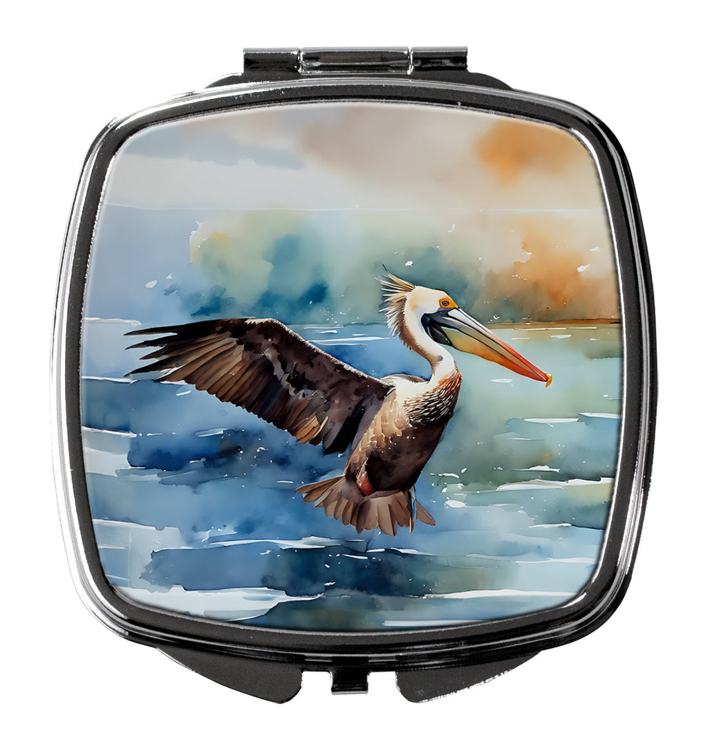 Pelican Compact Mirror Decorative Travel Makeup Mirror for Women Girls Gifts Pocket Makeup Mirror Folding Handheld