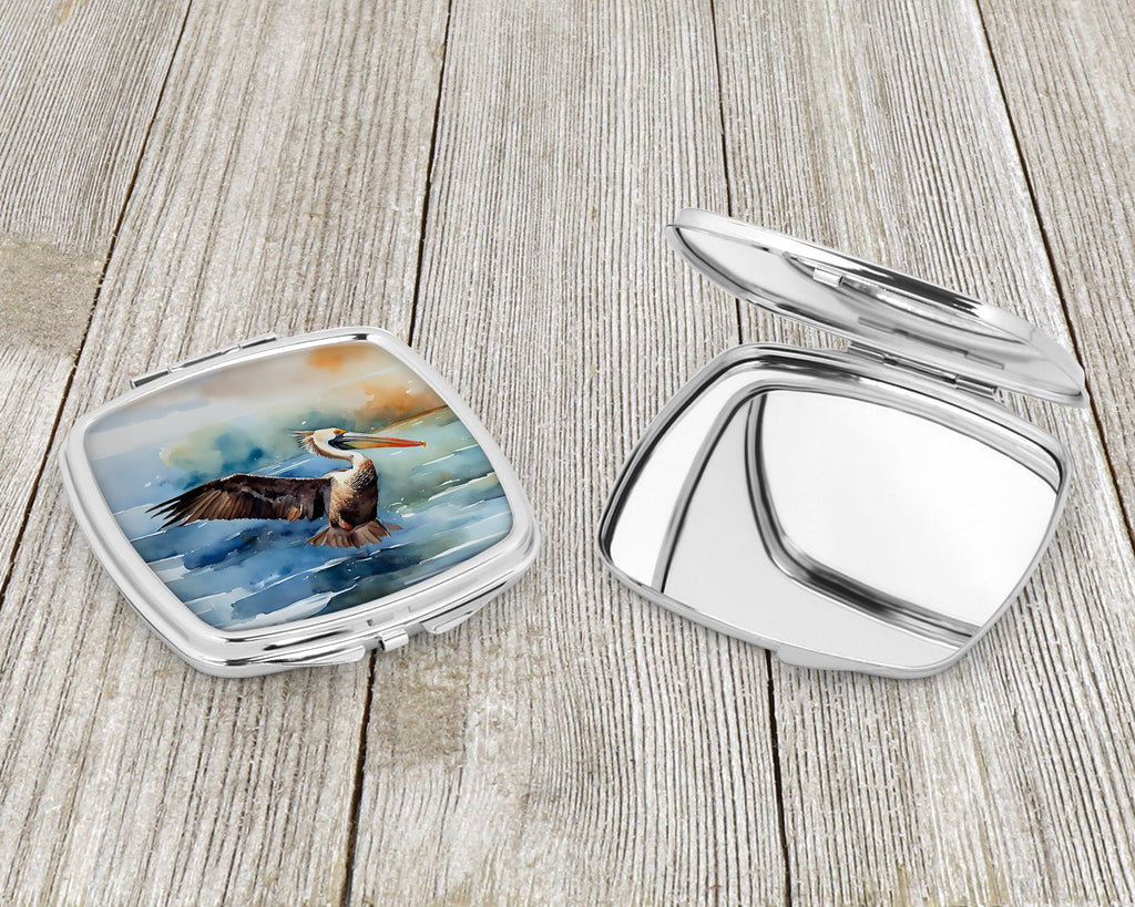 Pelican Compact Mirror Decorative Travel Makeup Mirror for Women Girls Gifts Pocket Makeup Mirror Folding Handheld