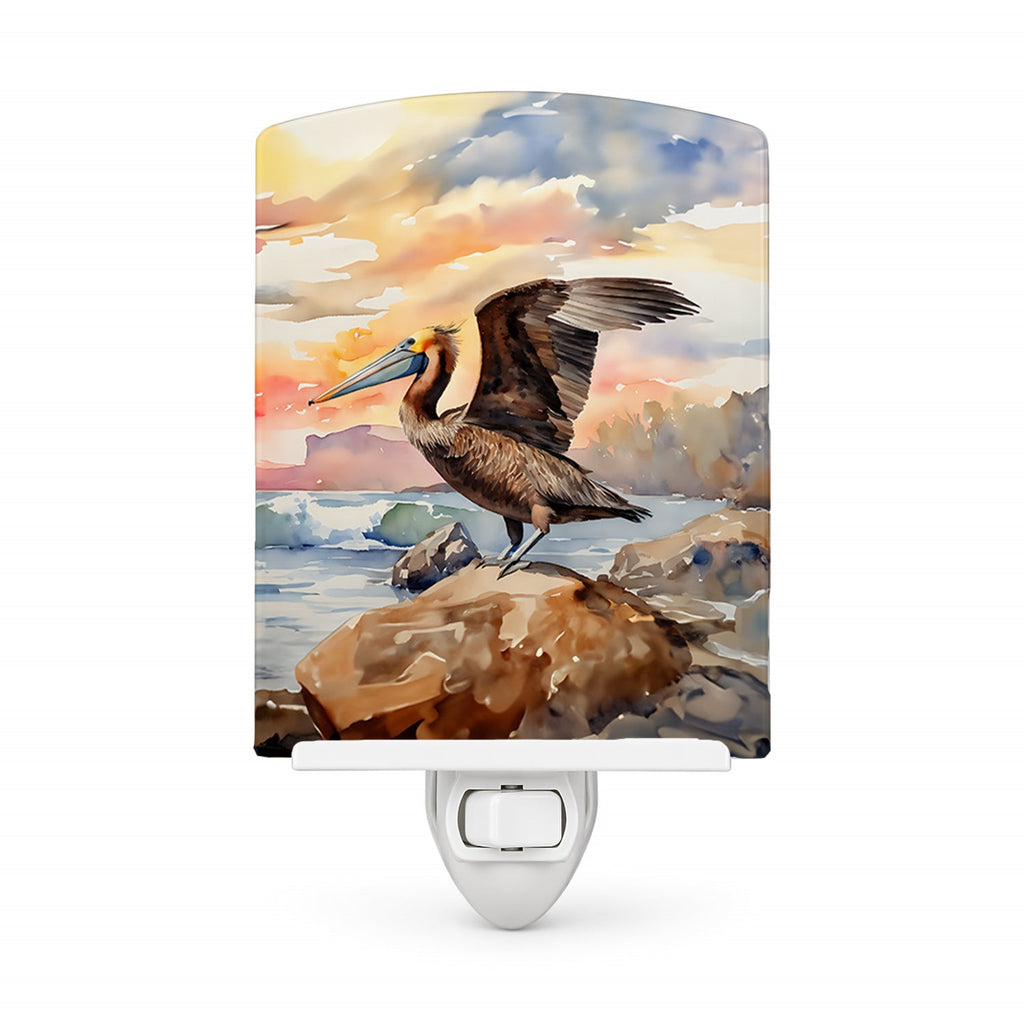 Pelican Ceramic Night Light Compact, UL-Certified, Ideal for Bedroom, Bathroom, Nursery, Hallway, Kitchen, 6x4x3, Multicolor