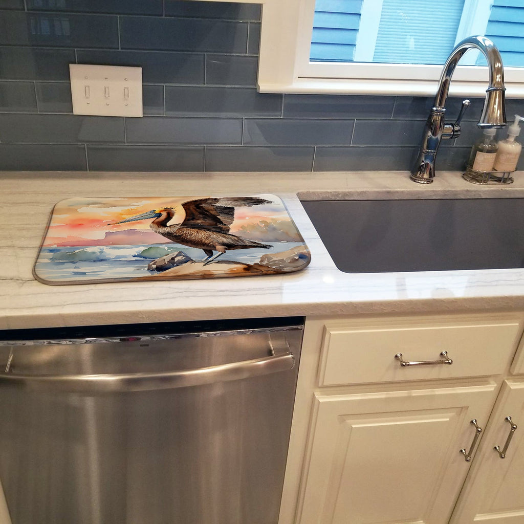 Pelican Dish Drying Mat Absorbent Dish Drying Mat Pad for Kitchen Counter Dish Drainer Mat for Countertop, 14 x 21", Multicolor