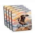 Pelican Foam Coasters Set of 4 Cup Coasters for Indoor Outdoor, Tabletop Protection, Anti Slip, Mouse pad Material