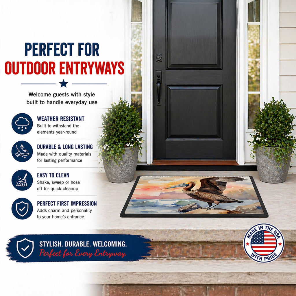 Pelican Doormat Indoor Outdoor 24H X 36W Front Door Mat Rugs for Entryway, Non Slip Washable Low Pile,