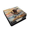 Pelican PU Leather Note Paper Holder with Artist-Designed Cover, Desk Accessory, Office Gift