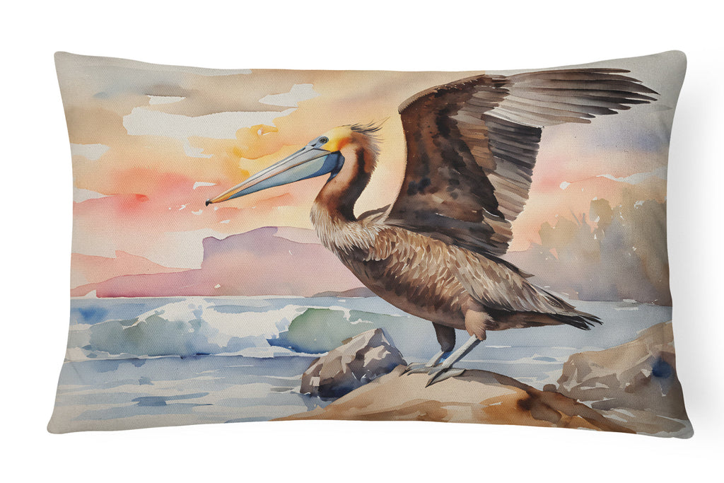 Pelican Decorative Throw Pillow 12x16 Indoor Outdoor Accent Cushion, Fabric Cover with Insert for Sofa, Bed, Porch & Living Room
