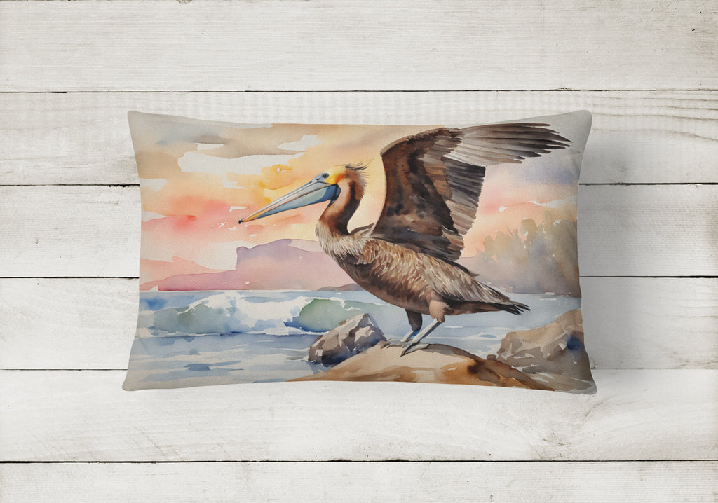 Pelican Decorative Throw Pillow 12x16 Indoor Outdoor Accent Cushion, Fabric Cover with Insert for Sofa, Bed, Porch & Living Room