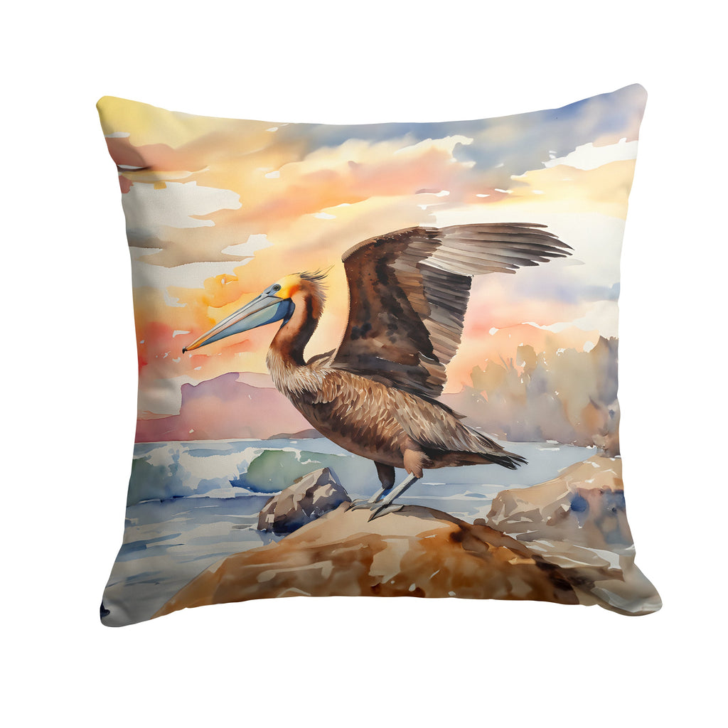 Pelican Decorative Throw Pillow 14x14 Indoor Outdoor Accent Cushion, Fabric Cover with Insert for Sofa, Bed, Porch & Living Room