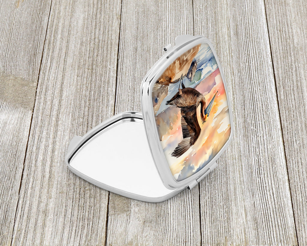 Pelican Compact Mirror Decorative Travel Makeup Mirror for Women Girls Gifts Pocket Makeup Mirror Folding Handheld