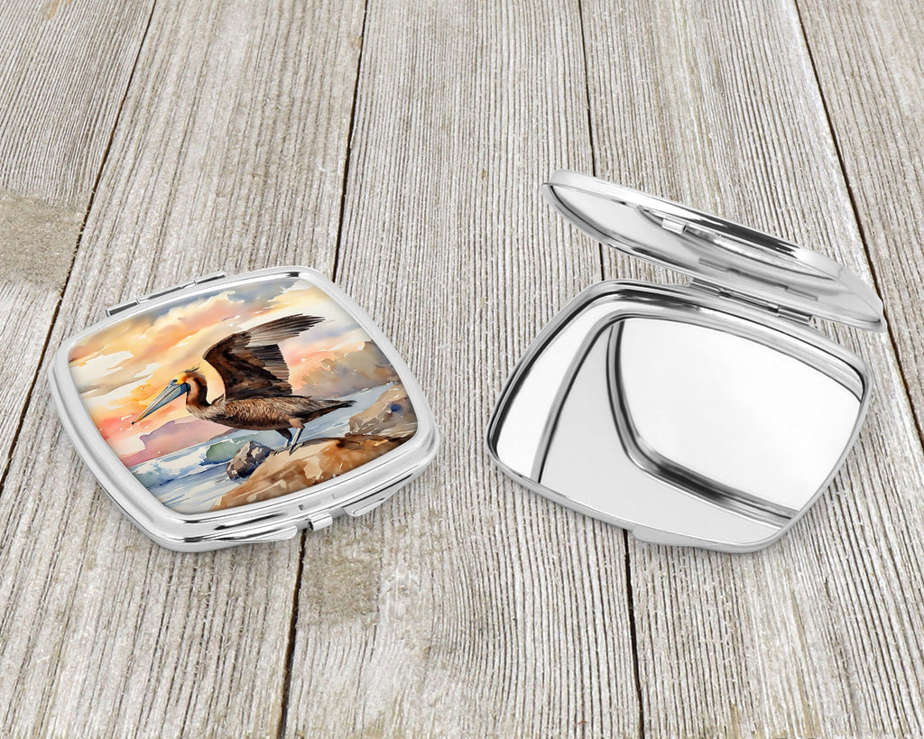 Pelican Compact Mirror Decorative Travel Makeup Mirror for Women Girls Gifts Pocket Makeup Mirror Folding Handheld