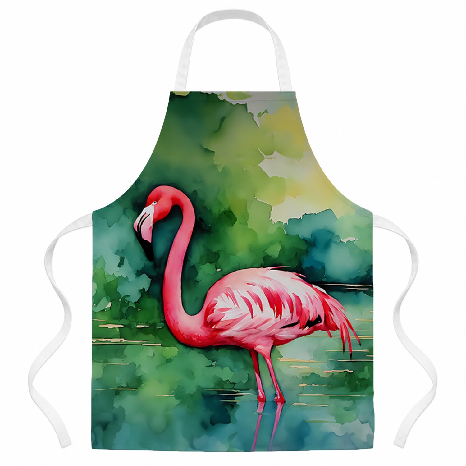 Flamingo Apron Cooking Kitchen Server Baking Crafts Gardening for Adult Women Men, Unisex, Large, Multicolor