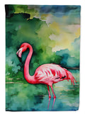 Flamingo House Flag 28x40 Porch Sleeve Pole Decorative Outside Yard Banner Artwork Wall Hanging, Polyester