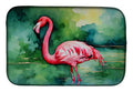 Flamingo Dish Drying Mat Absorbent Dish Drying Mat Pad for Kitchen Counter Dish Drainer Mat for Countertop, 14 x 21", Multicolor