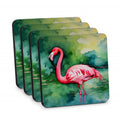 Flamingo Foam Coasters Set of 4 Cup Coasters for Indoor Outdoor, Tabletop Protection, Anti Slip, Mouse pad Material