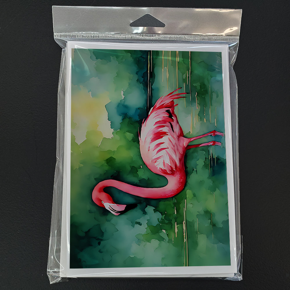 Flamingo Greeting Cards Pack of 8 Blank Cards with Envelopes Whimsical A7 Size 5x7