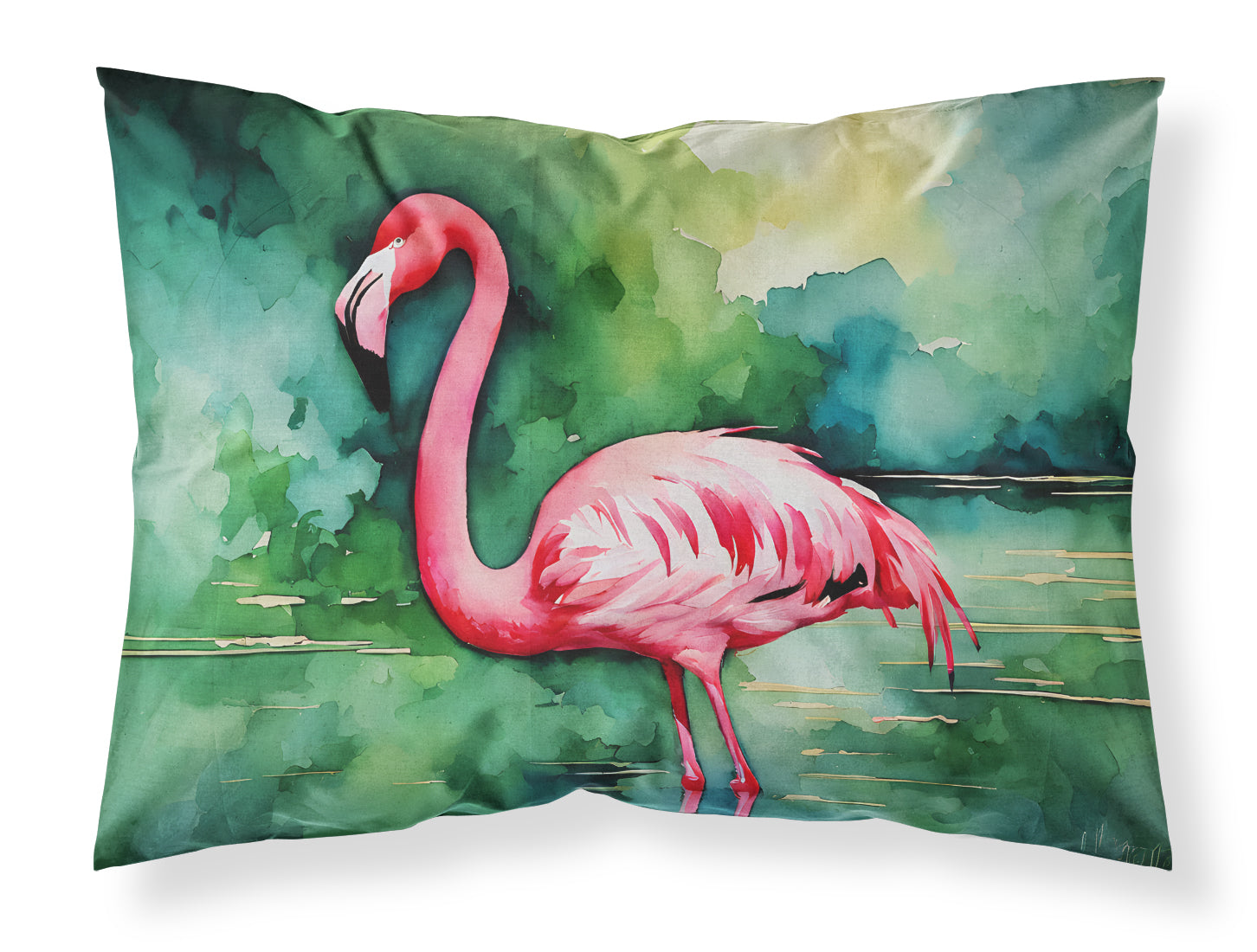 Flamingo Standard Pillowcase Lightweight Super Soft Easy Care Decorative Artwork Pillowcase, Standard