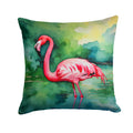 Flamingo Decorative Throw Pillow 14x14 Indoor Outdoor Accent Cushion, Fabric Cover with Insert for Sofa, Bed, Porch & Living Room