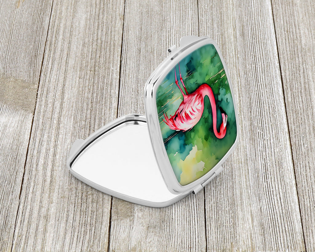 Flamingo Compact Mirror Decorative Travel Makeup Mirror for Women Girls Gifts Pocket Makeup Mirror Folding Handheld