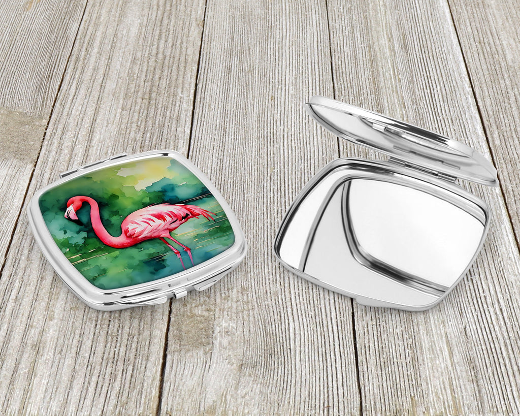 Flamingo Compact Mirror Decorative Travel Makeup Mirror for Women Girls Gifts Pocket Makeup Mirror Folding Handheld