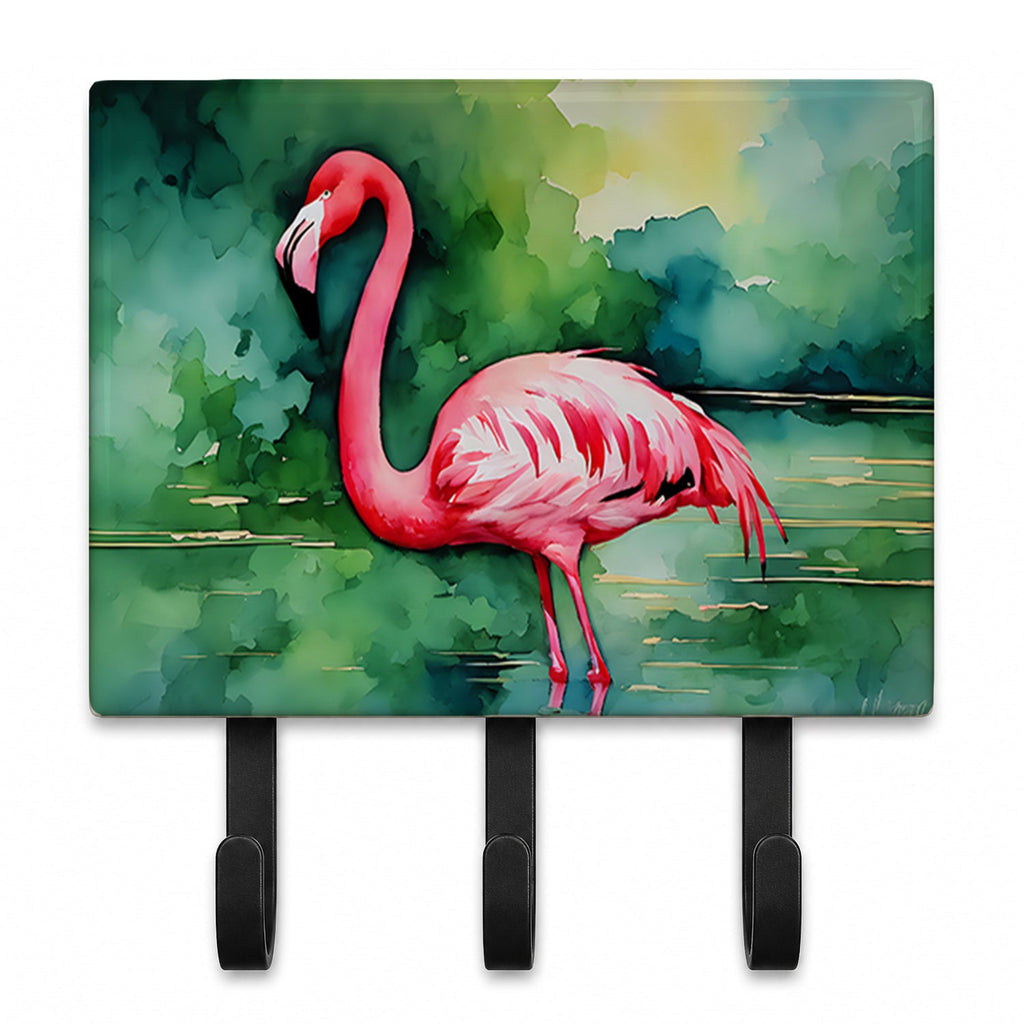 Flamingo Leash or Key Holder Wall Hooks, Coat Rack Wall Mount, for Hanging Keys, Towels, Aprons, Leashes