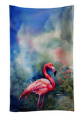Flamingo Kitchen Towel Velour Plush Front and Cotton Loop Back Machine Washable