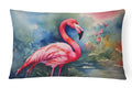 Flamingo Decorative Throw Pillow 12x16 Indoor Outdoor Accent Cushion, Fabric Cover with Insert for Sofa, Bed, Porch & Living Room