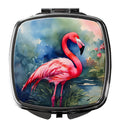 Flamingo Compact Mirror Decorative Travel Makeup Mirror for Women Girls Gifts Pocket Makeup Mirror Folding Handheld