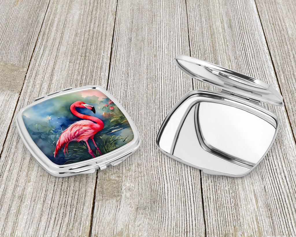 Flamingo Compact Mirror Decorative Travel Makeup Mirror for Women Girls Gifts Pocket Makeup Mirror Folding Handheld