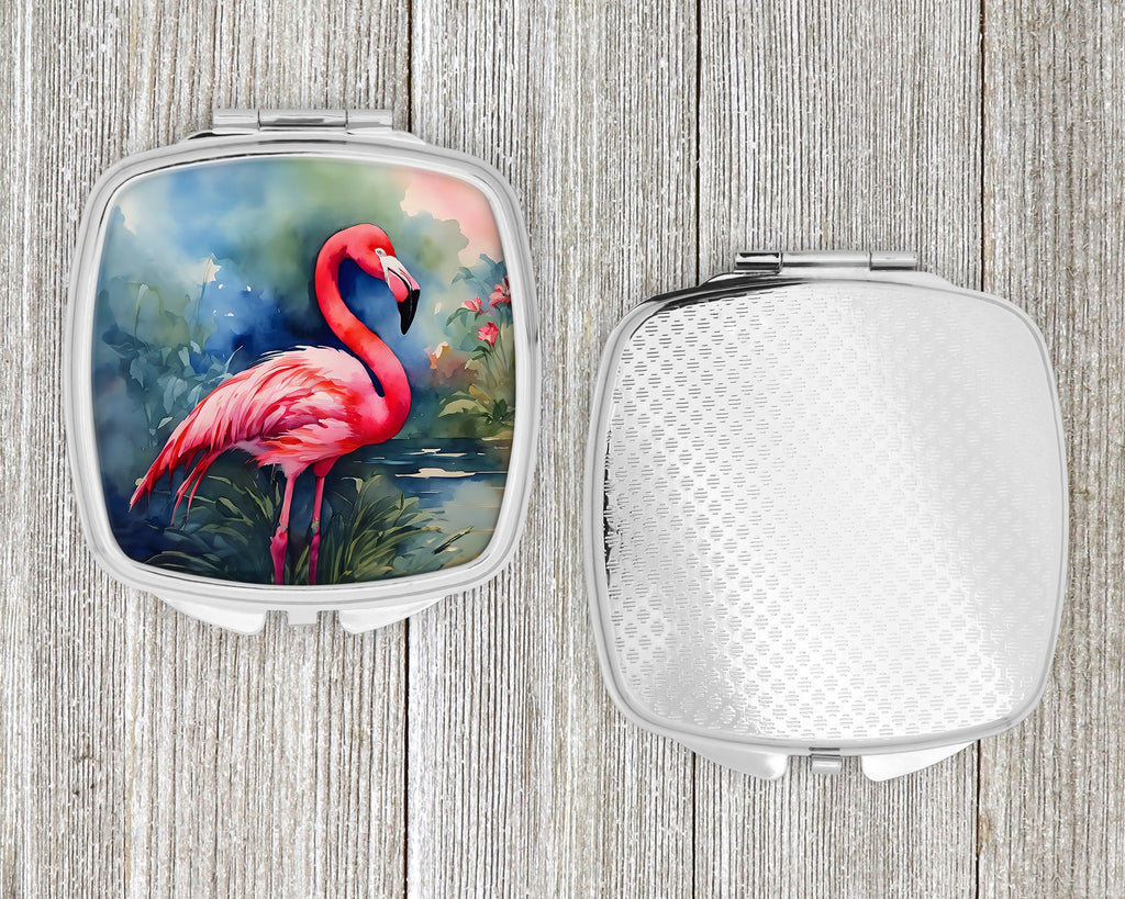 Flamingo Compact Mirror Decorative Travel Makeup Mirror for Women Girls Gifts Pocket Makeup Mirror Folding Handheld