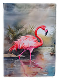 Flamingo House Flag 28x40 Porch Sleeve Pole Decorative Outside Yard Banner Artwork Wall Hanging, Polyester