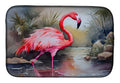 Flamingo Dish Drying Mat Absorbent Dish Drying Mat Pad for Kitchen Counter Dish Drainer Mat for Countertop, 14 x 21", Multicolor