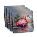 Flamingo Foam Coasters Set of 4 Cup Coasters for Indoor Outdoor, Tabletop Protection, Anti Slip, Mouse pad Material