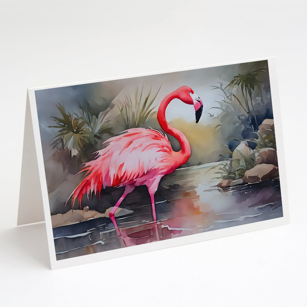 Flamingo Greeting Cards Pack of 8 Blank Cards with Envelopes Whimsical A7 Size 5x7
