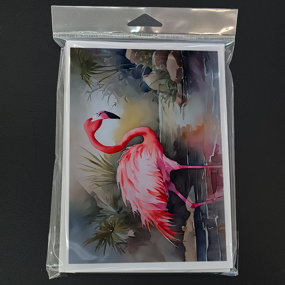 Flamingo Greeting Cards Pack of 8 Blank Cards with Envelopes Whimsical A7 Size 5x7