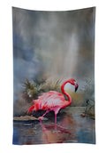 Flamingo Kitchen Towel Velour Plush Front and Cotton Loop Back Machine Washable
