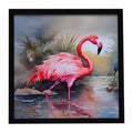 Flamingo Framed Metal Print Bathroom, Kitchen, Office, Home Decor Wall Art Ready to Hang, Square, 8X8