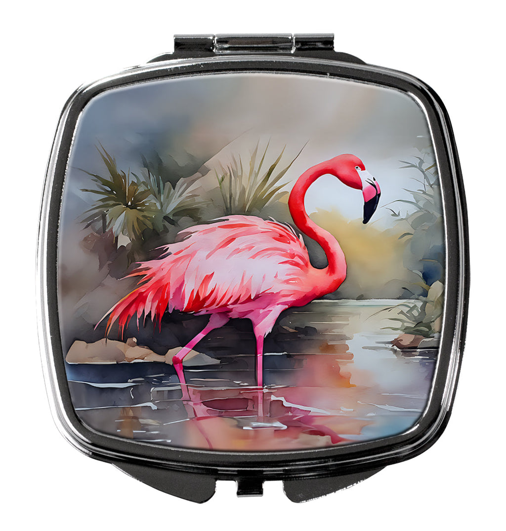 Flamingo Compact Mirror Decorative Travel Makeup Mirror for Women Girls Gifts Pocket Makeup Mirror Folding Handheld