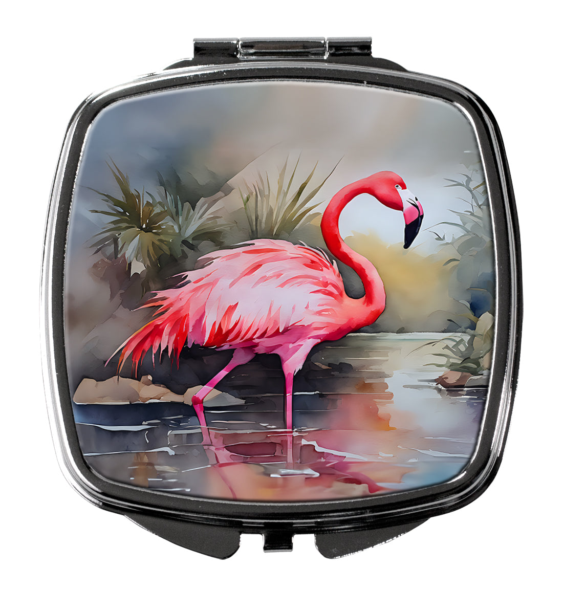Flamingo Compact Mirror Decorative Travel Makeup Mirror for Women Girls Gifts Pocket Makeup Mirror Folding Handheld