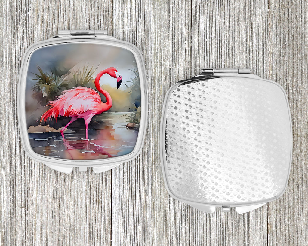 Flamingo Compact Mirror Decorative Travel Makeup Mirror for Women Girls Gifts Pocket Makeup Mirror Folding Handheld