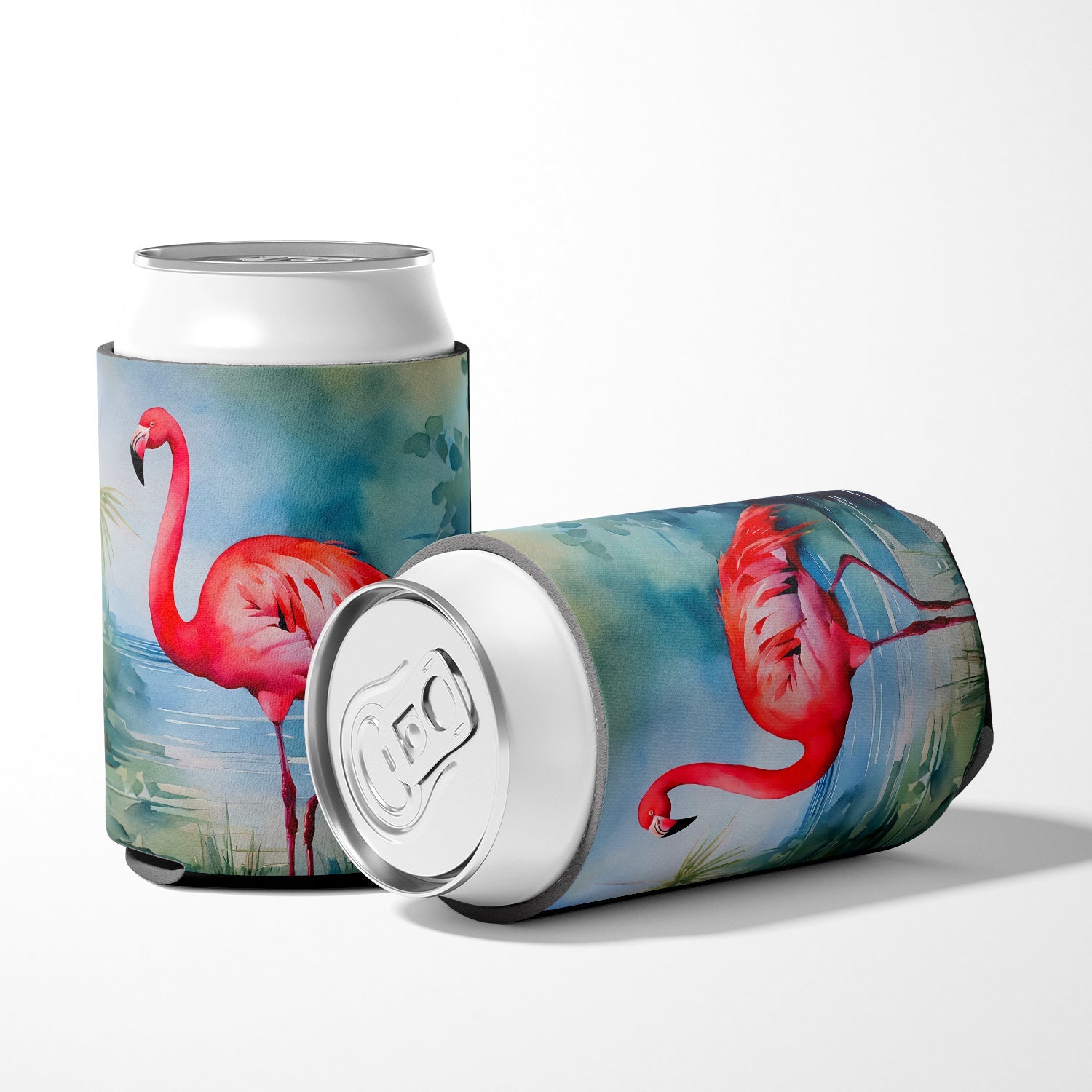 Flamingo Can or Bottle Hugger Cooler Sleeve for Standard 12 oz Cans, Insulated Foam Beer & Soda Can Hugger Reusable