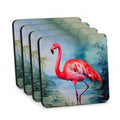 Flamingo Foam Coasters Set of 4 Cup Coasters for Indoor Outdoor, Tabletop Protection, Anti Slip, Mouse pad Material