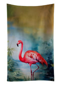 Flamingo Kitchen Towel Velour Plush Front and Cotton Loop Back Machine Washable