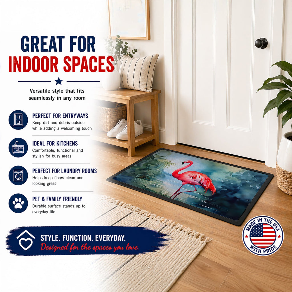 Flamingo Doormat Indoor Outdoor 18H X 27W Front Door Mat Rugs for Entryway, Non Slip Washable