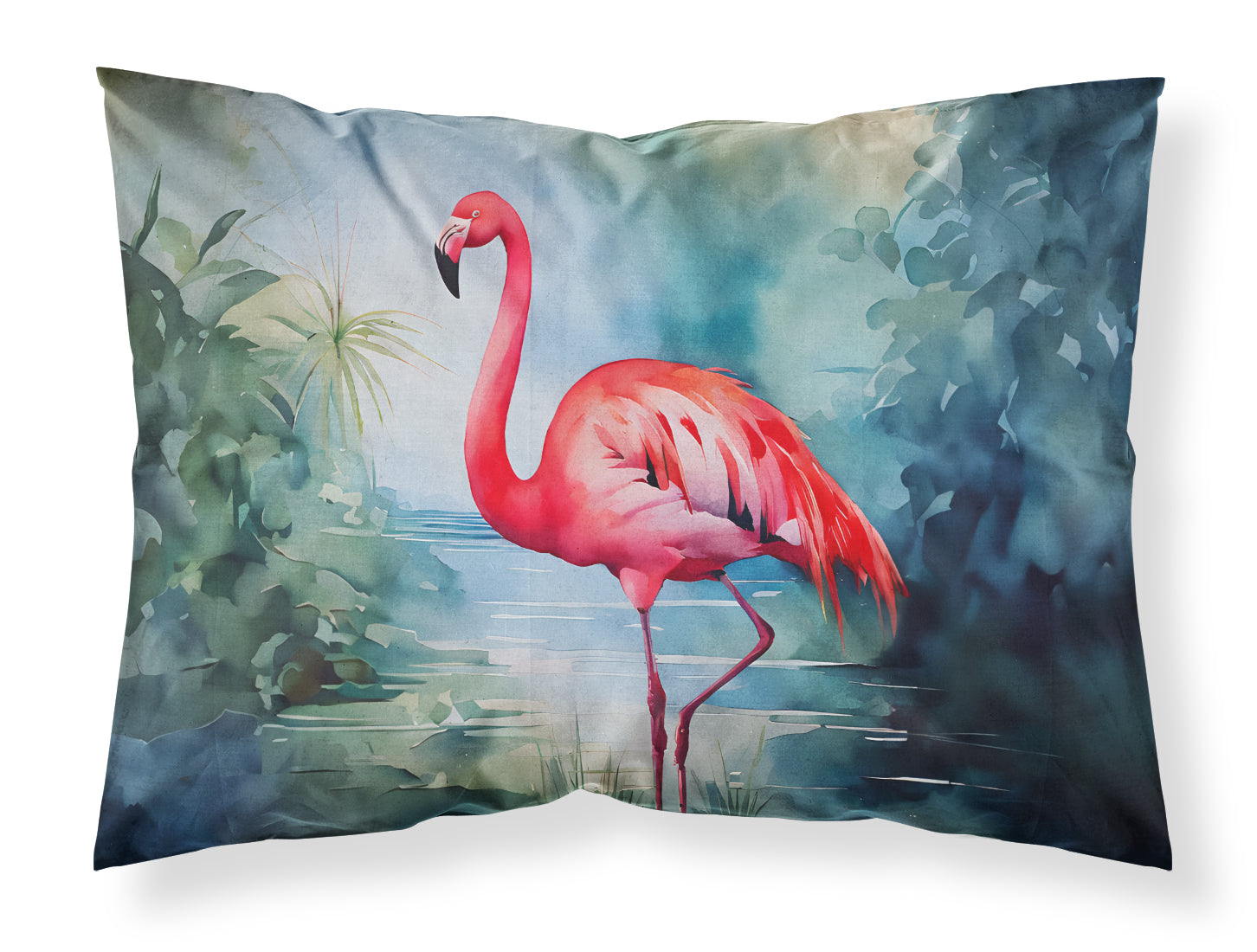Flamingo Standard Pillowcase Lightweight Super Soft Easy Care Decorative Artwork Pillowcase, Standard