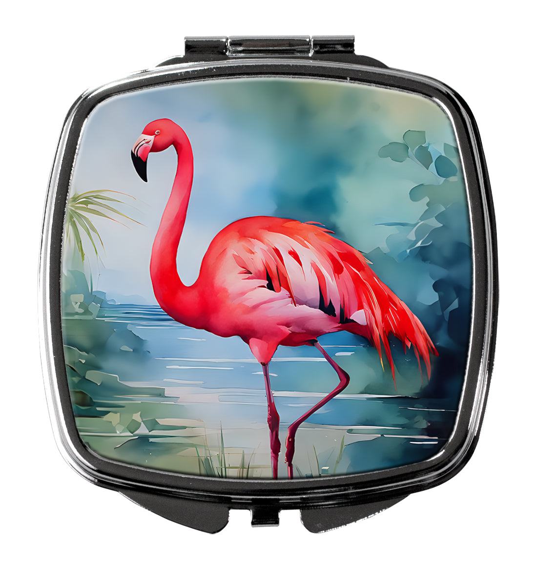Flamingo Compact Mirror Decorative Travel Makeup Mirror for Women Girls Gifts Pocket Makeup Mirror Folding Handheld