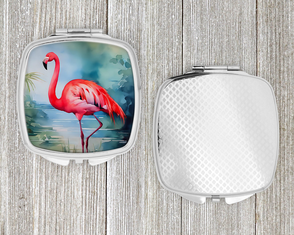 Flamingo Compact Mirror Decorative Travel Makeup Mirror for Women Girls Gifts Pocket Makeup Mirror Folding Handheld