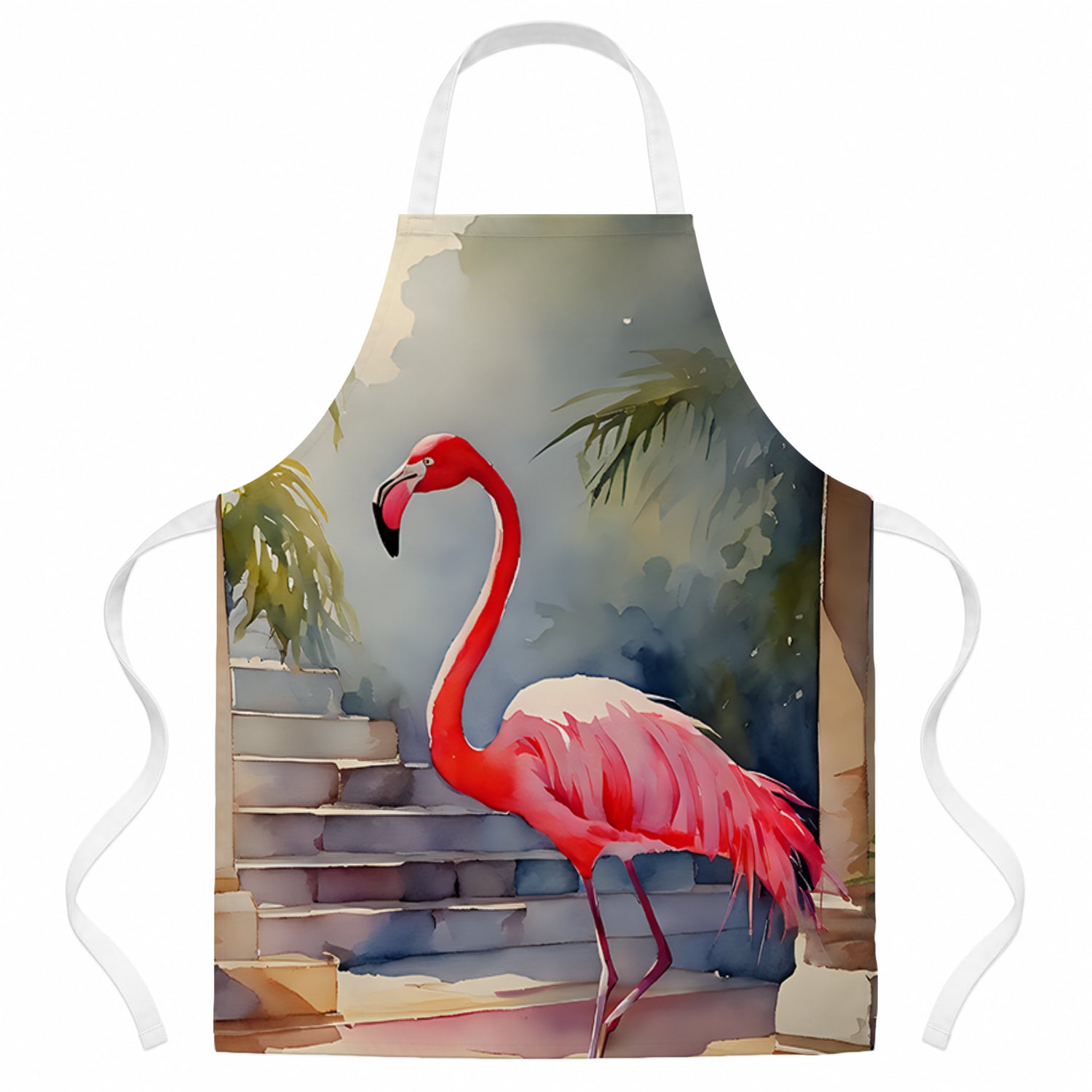 Flamingo Apron Cooking Kitchen Server Baking Crafts Gardening for Adult Women Men, Unisex, Large, Multicolor