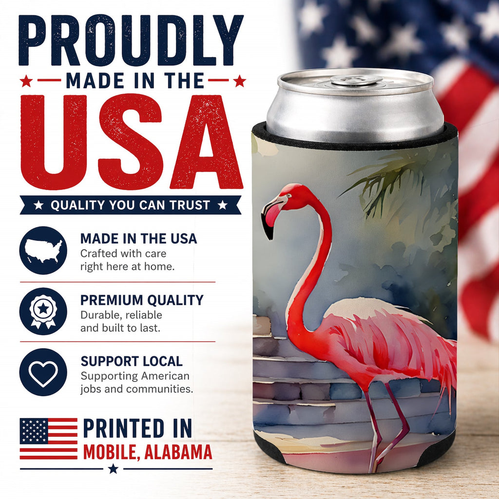 Flamingo Can or Bottle Hugger Cooler Sleeve for Standard 12 oz Cans, Insulated Foam Beer & Soda Can Hugger Reusable
