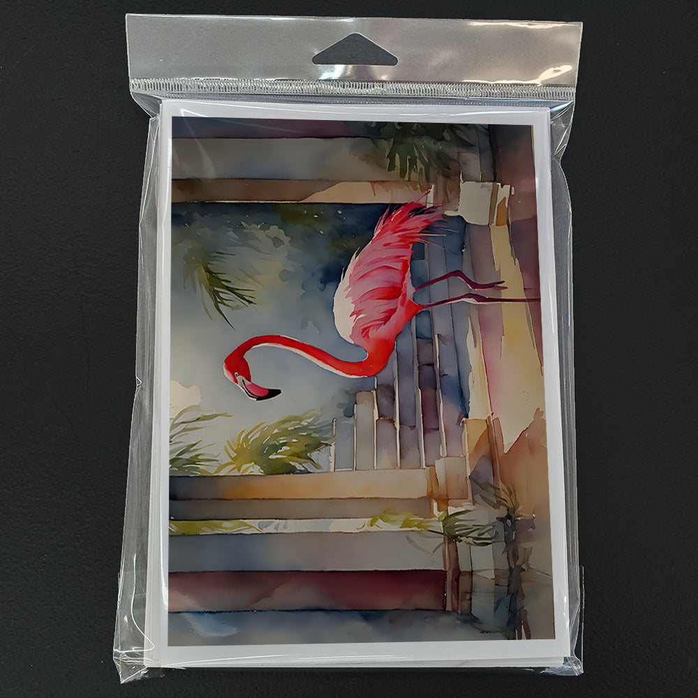 Flamingo Greeting Cards Pack of 8 Blank Cards with Envelopes Whimsical A7 Size 5x7